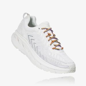 USED OV Hokas in Cloud w/ Rainbow Laces (7.5)